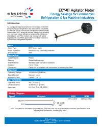 ECY-01 Agitator Motor - Datasheet